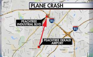 Atlanta plane crash | 4 dead in crash on I-285 near Peachtree Industrial Boulevard